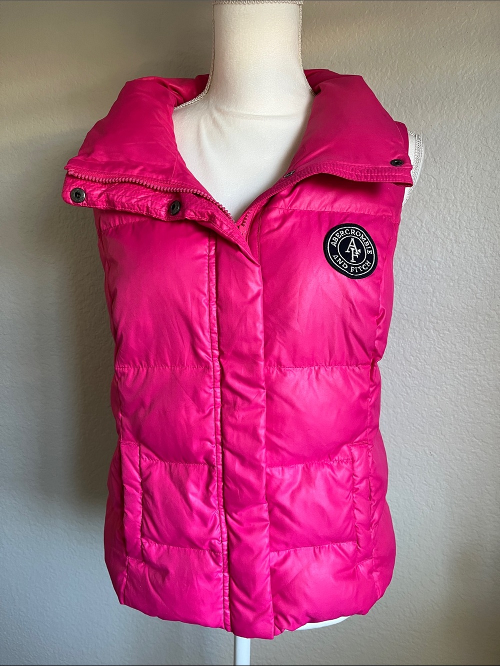 Abercrombie & Fitch Hot Pink Quilted Puffer Vest